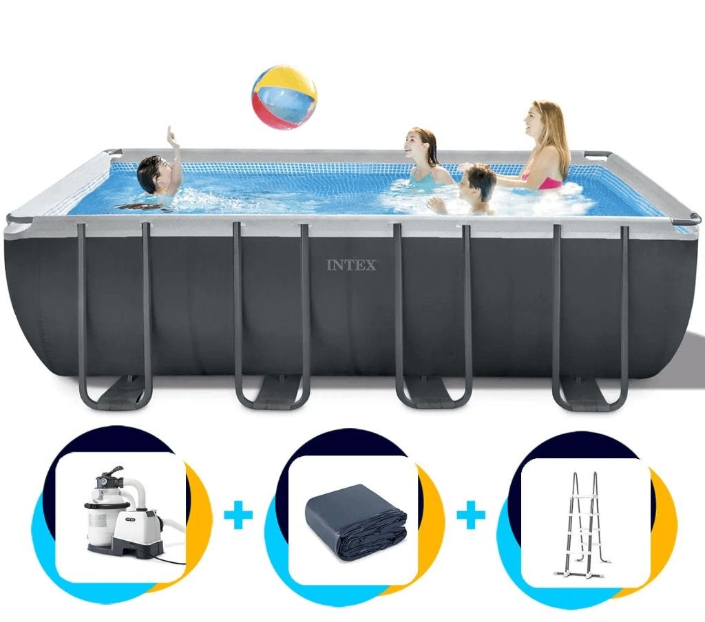 Intex Ultra Frame Rechthoekig 549x274x132 zwembad grijs, Tuin en Terras, Zwembaden, Gebruikt, 200 tot 300 cm, Rechthoekig, Ophalen