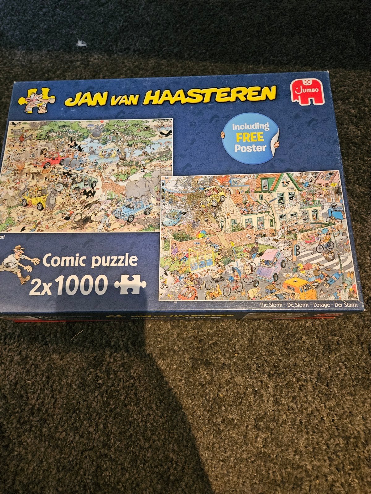 Jan van Haasteren Comic Puzzel 2x1000 stukjes, Ophalen of Verzenden, Meer dan 1500 stukjes, Gebruikt, Legpuzzel