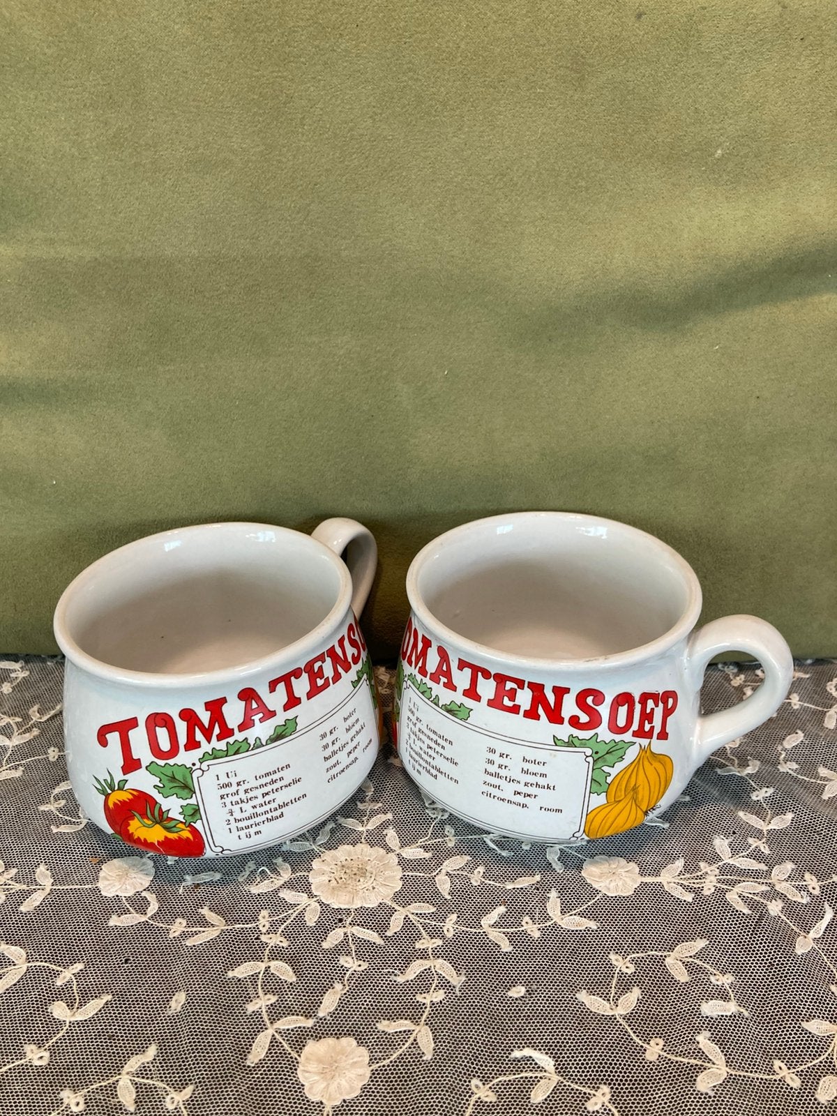 Soepkop, tomatensoep (050925), Ophalen of Verzenden, Gebruikt, Aardewerk, Overige stijlen