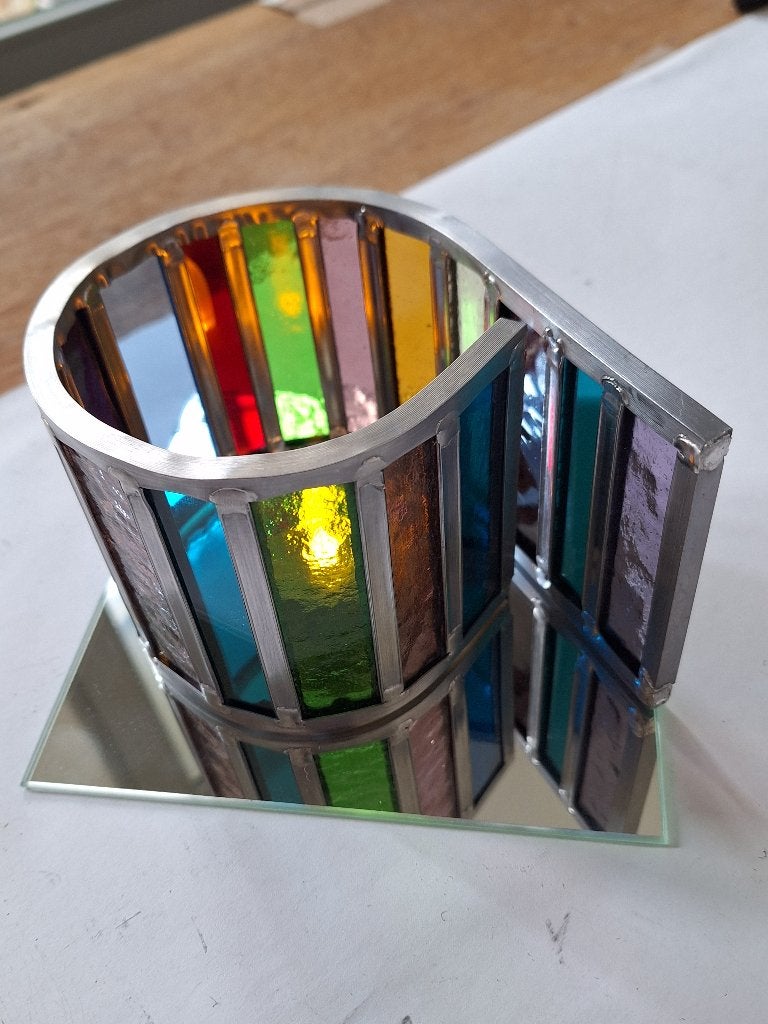 Kaarsenhouder/windlicht van Glas in lood, Ophalen of Verzenden, Nieuw