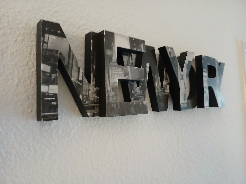 Mooi wanddecoratie met tekst NEW YORK., Ophalen, Hout, Decoratieobject, 13 cm