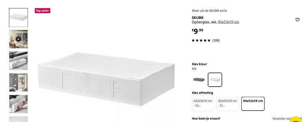 Nieuwe 4 IKEA KOMPLEMENT planken en 2 SKUBB opbergers (wit), Ophalen, Nieuw, 50 tot 100 cm, Minder dan 100 cm