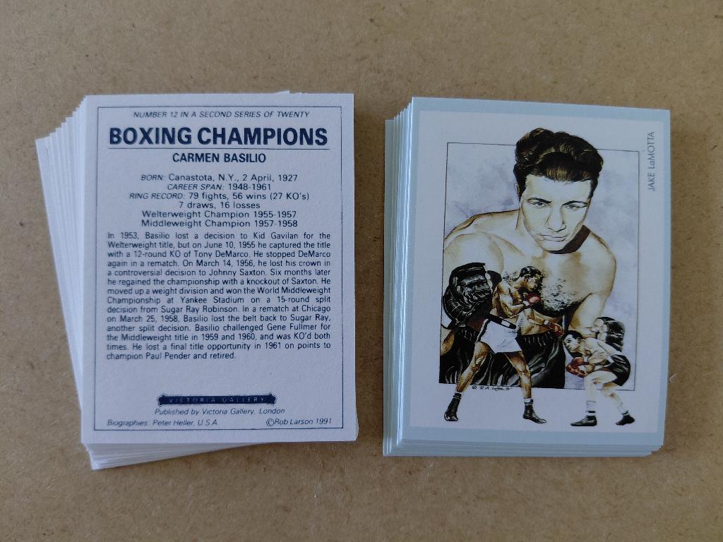 Boxing Champions complete set 21 trade cards boksers 1991, Verzamelen, Ophalen, Zo goed als nieuw, Overige sporten, Poster, Plaatje of Sticker