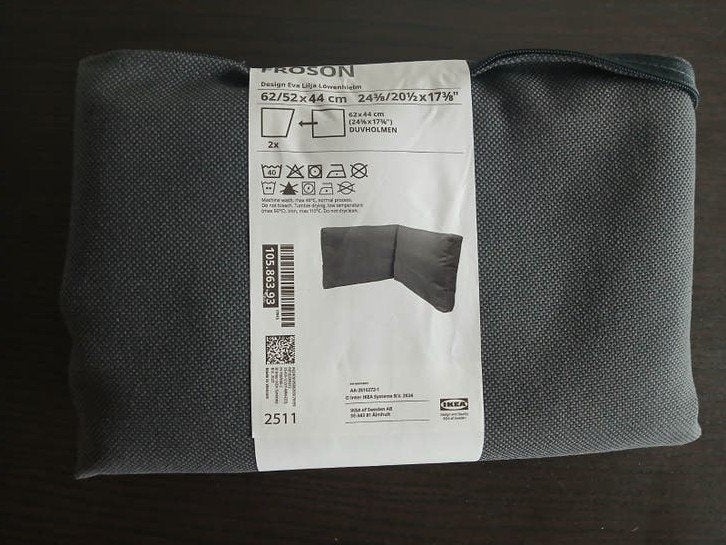 Ikea FRÖSÖN Hoes rugkussen hoek, buiten donkergrijs., Ophalen of Verzenden, Nieuw