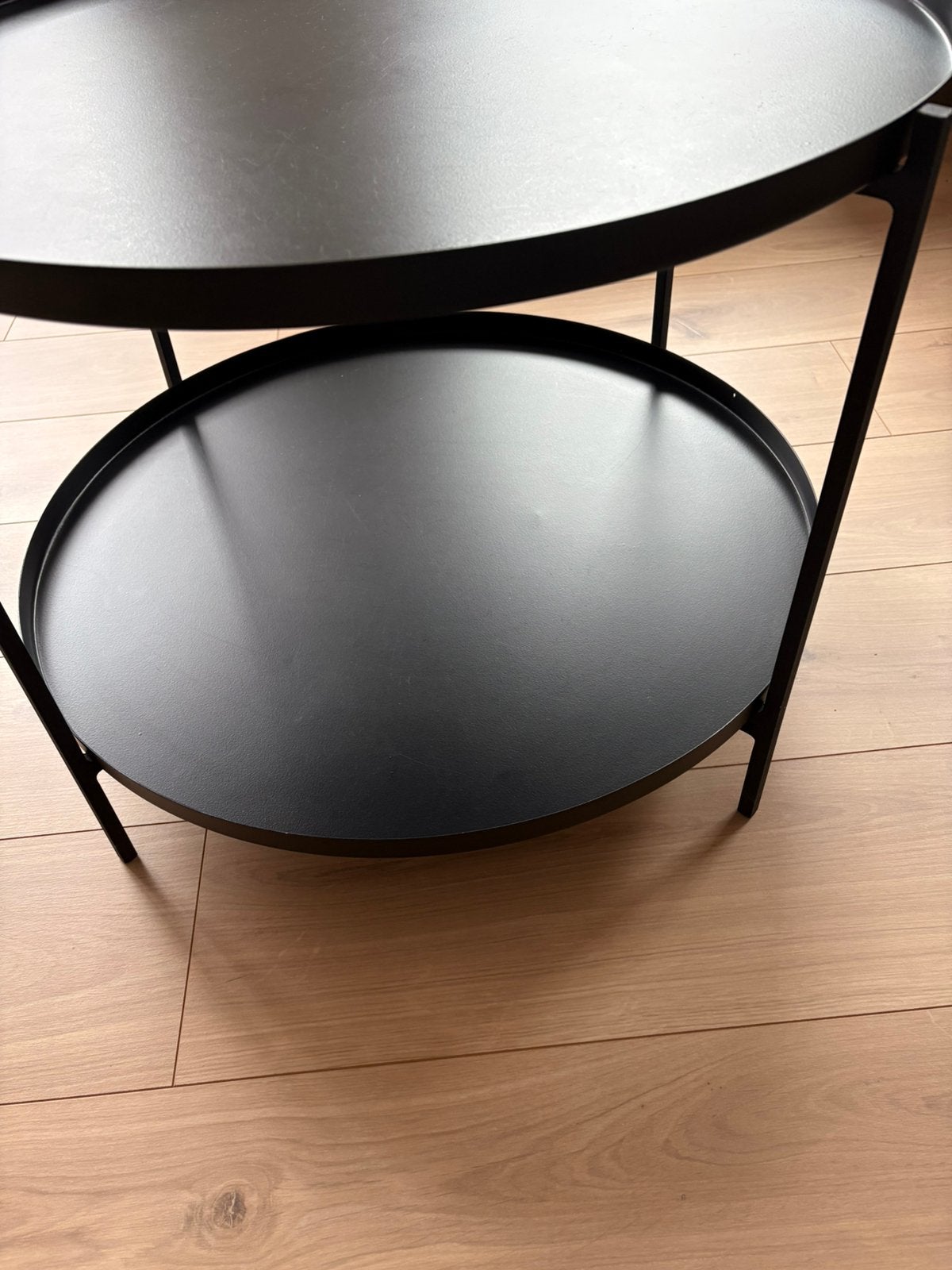 Zwarte salontafel diameter 60cm, Huis en Inrichting, Tafels | Salontafels, Ophalen, Overige materialen, Rond, 50 tot 100 cm