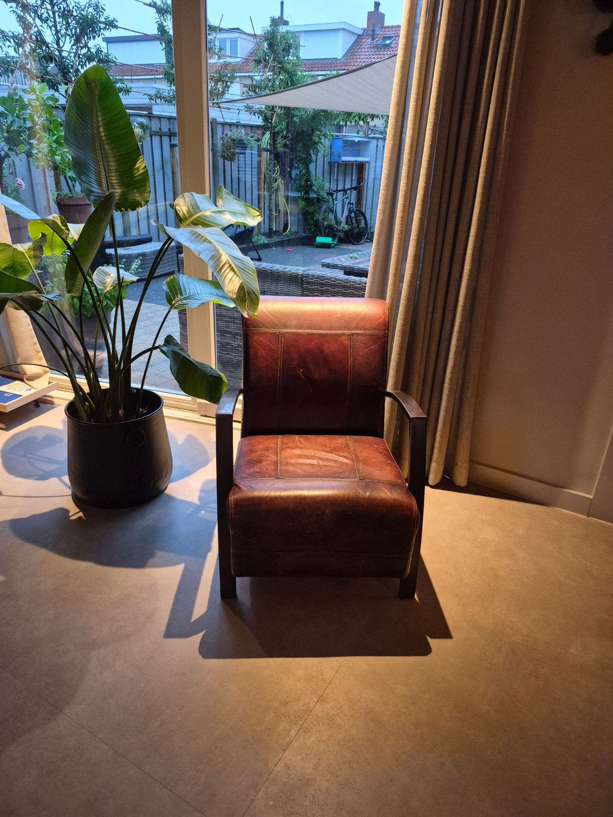 Vintage Leren Fauteuil - Bruin, Ophalen, Gebruikt, Bruin, Vintage, Industrieel