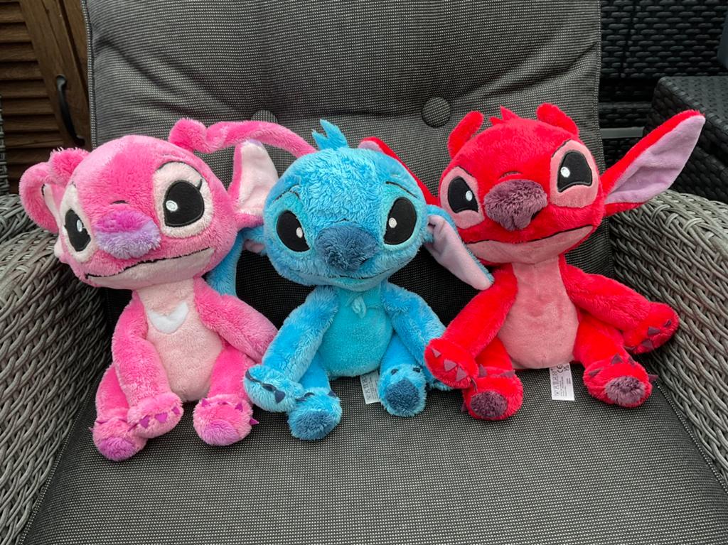 3 nieuwe zgan Disney Angel, Leroy en Stitch knuffels 25cm, Ophalen, Overige figuren, Nieuw, Knuffel