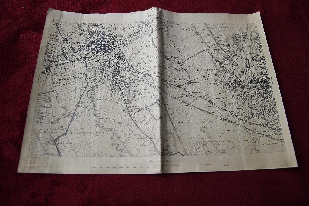 Oude kaart van een deel van Groningen. Bonnekaart?, Gelezen, Ophalen of Verzenden, Landkaart, 1800 tot 2000