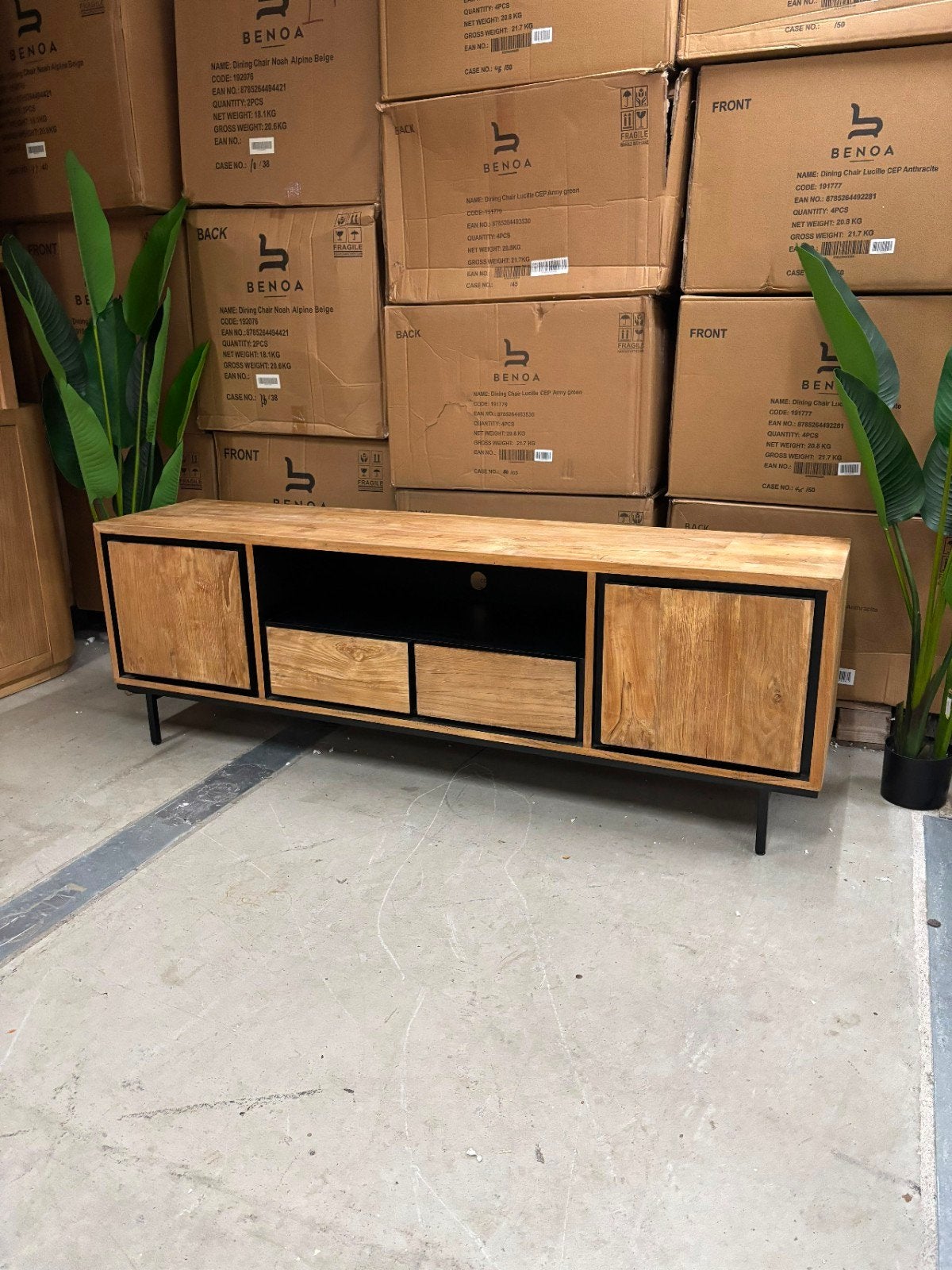 Tv-meubel 180cm van teakhout., Ophalen, ., 150 tot 200 cm, Teakhout