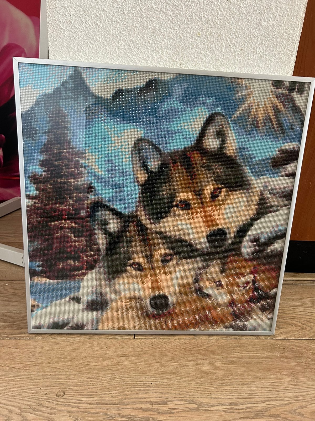 Diamond painting wolven, Ophalen of Verzenden, Zo goed als nieuw, Minder dan 50 cm, Schilderij