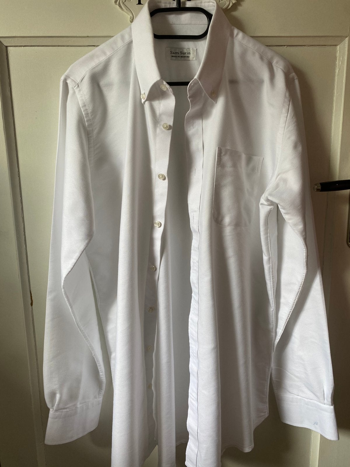 Hagel witte blouse van stevige katoen L, Kleding | Heren, Overhemden, Verzenden, Zo goed als nieuw, Wit, Halswijdte 41/42 (L)