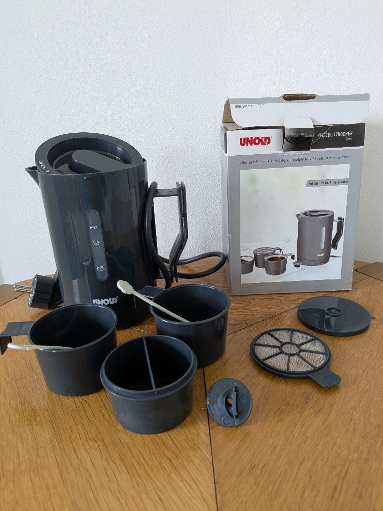 Nieuw Waterkokertje 1/2 l, kopjes,bakje,zeefje,1000W, Ophalen of Verzenden, Nieuw