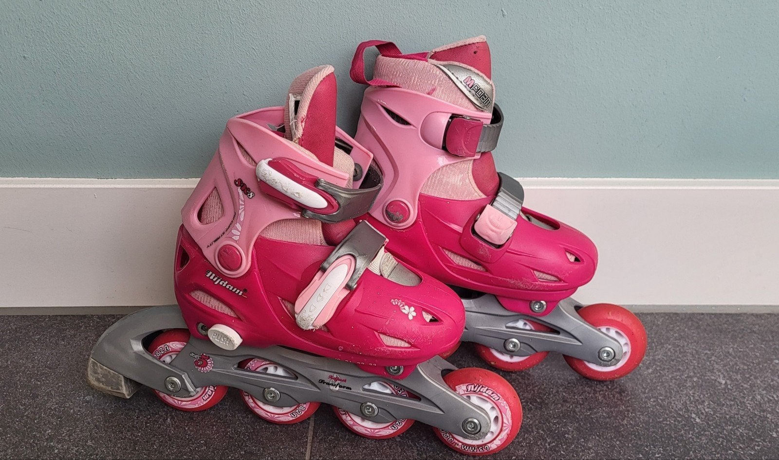 Nijdam Junior roze inline skates maat 30-33, Ophalen, Verstelbaar, Gebruikt, Kinderen