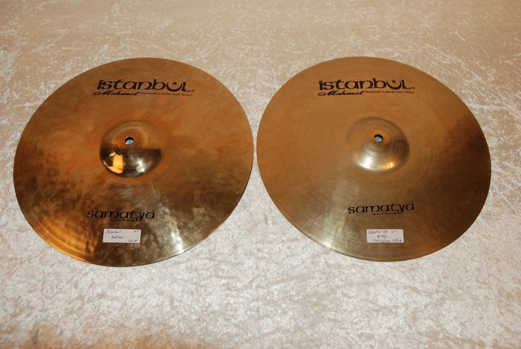 Istanbul Samataya Mehmet hihats 1080/1321gr 14 inch, Gebruikt, ., Drums of Percussie, Ophalen of Verzenden