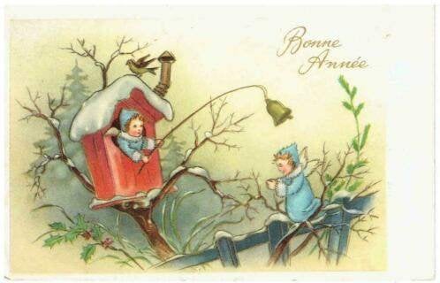 Frankrijk Bonne Annee gelukkig nieuwjaar, Verzamelen, Verzenden, 1940 tot 1960, Gelopen, Natuur