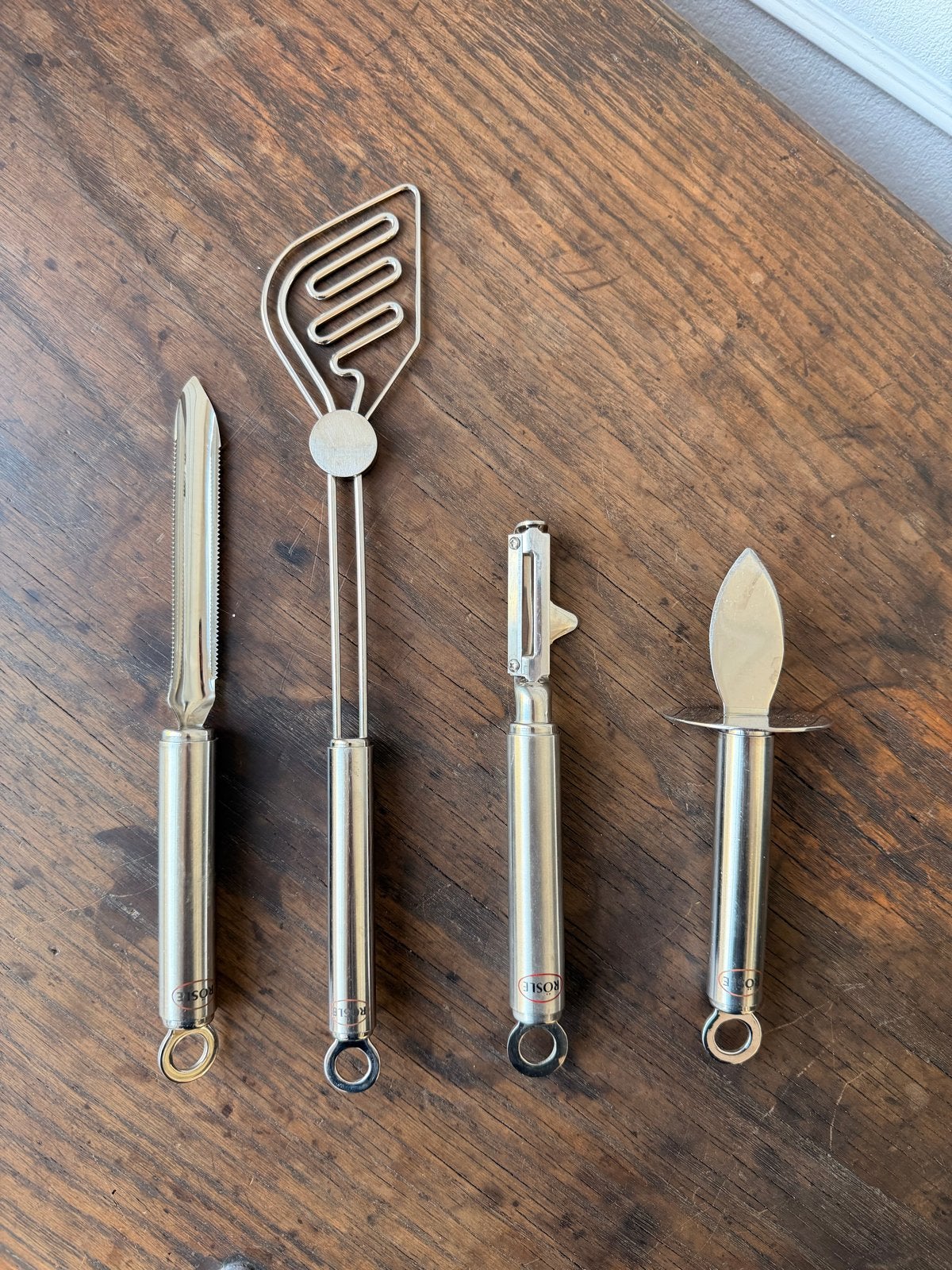 Rösle keukenhulpjes set van 4, Overige typen, Zilver, Ophalen of Verzenden, Zo goed als nieuw