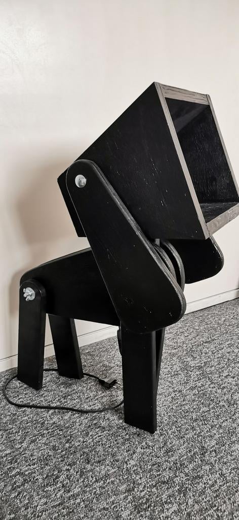 Houten Lamp 'Lambrador', Ophalen of Verzenden, Zo goed als nieuw, E27 (groot), Spaarlamp