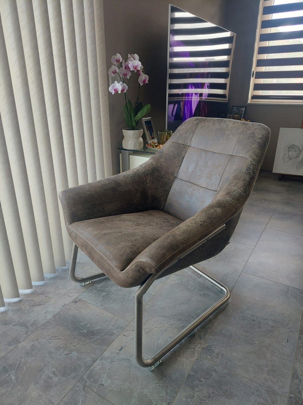 Mooie kuipstoel,  relaxfauteuil merk xooon in nieuwstaat ., Huis en Inrichting, Fauteuils, Ophalen, Kunststof, Minder dan 75 cm