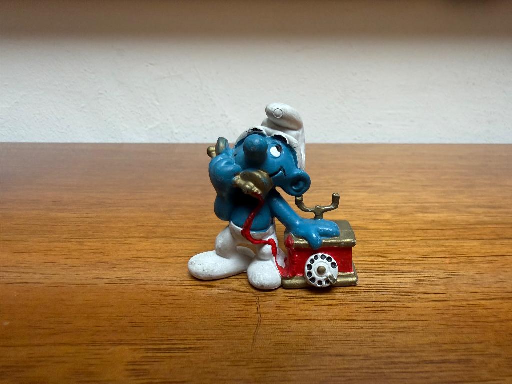 Telefoon Smurf, Verzamelen, Ophalen of Verzenden, Gebruikt, Overige Smurfen, Poppetje, Figuurtje of Knuffel