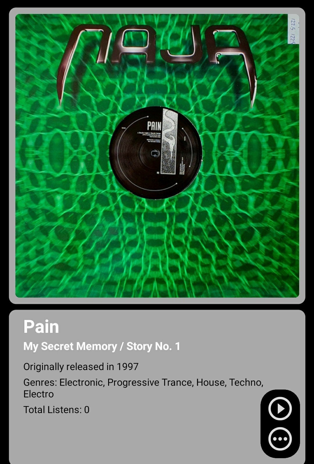 Pain- my secret memory, Cd's en Dvd's, Vinyl | Dance en House, Ophalen of Verzenden, Gebruikt, 12 inch