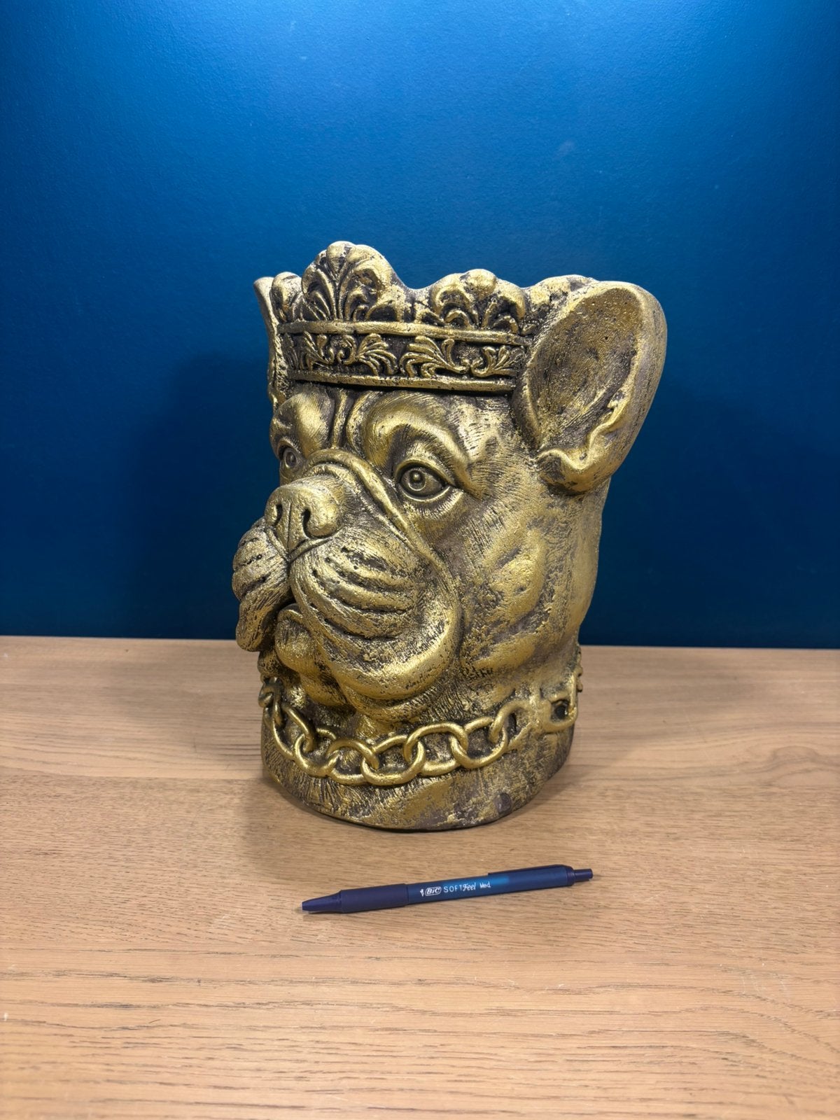Gouden bloempot bulldog, Geen, Rond, Ophalen of Verzenden, Zo goed als nieuw