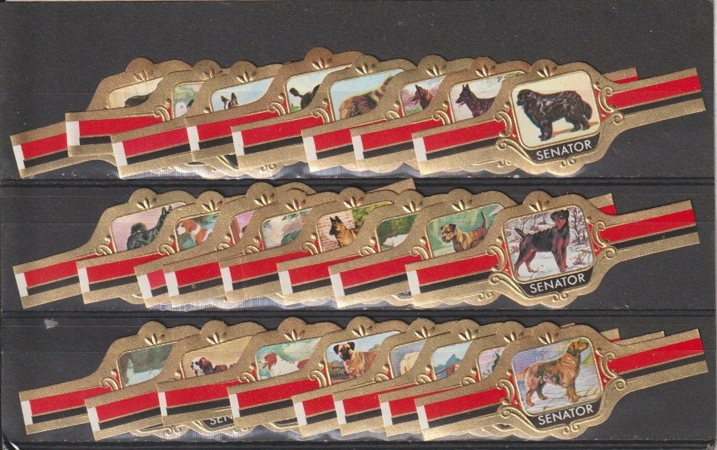 reeks 570  honden  1-24   sigarenbanden, Ophalen of Verzenden, Zo goed als nieuw, Sigarenbandjes