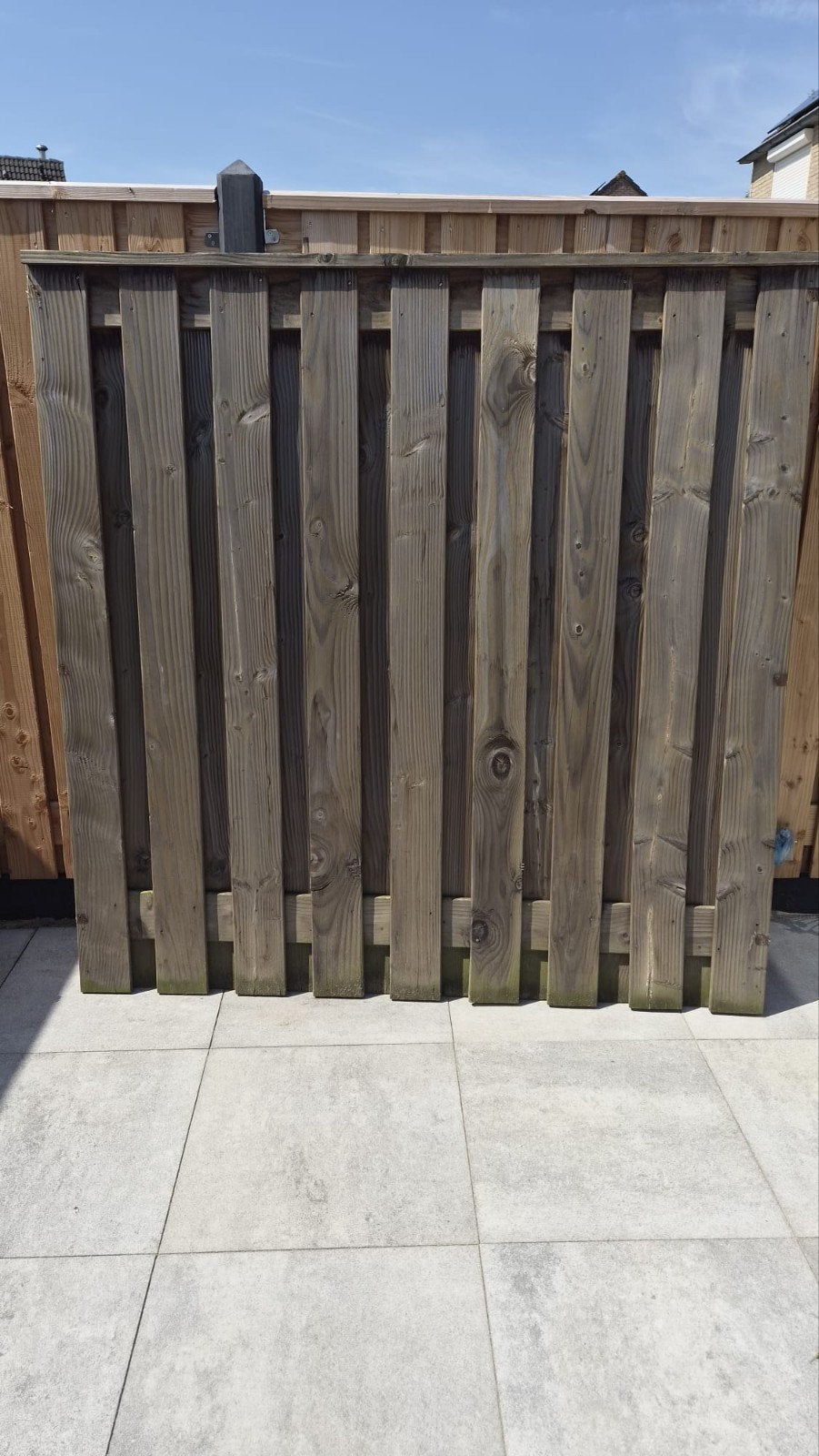 Houten schuttingdeel - Gebruikt, Tuin en Terras, Ophalen, 6 meter of meer, Hout, 1 tot 2 meter
