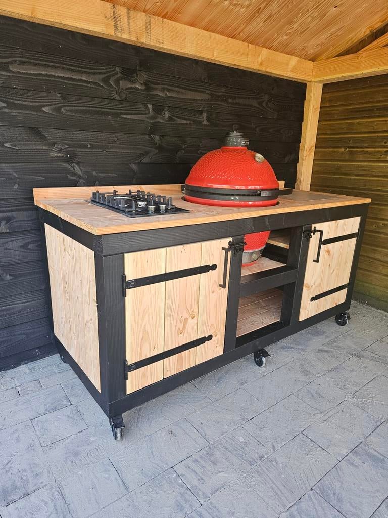 Prachtig robuuste Douglashouten Buitenkeuken op maat gemaakt, Tuin en Terras, Buitenkeukens, Ophalen of Verzenden, Nieuw, Houtskool