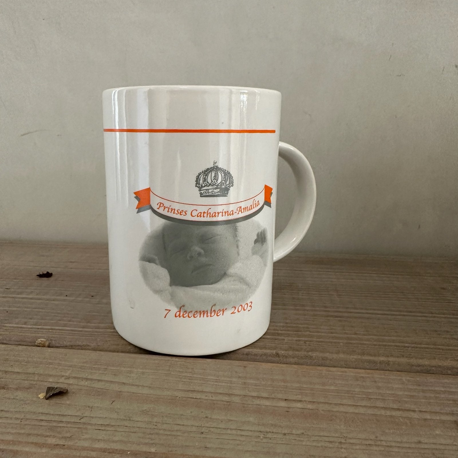 Geboortemok, beker, geboorte prinses Catharina Amalia, Ophalen of Verzenden, Zo goed als nieuw, Servies