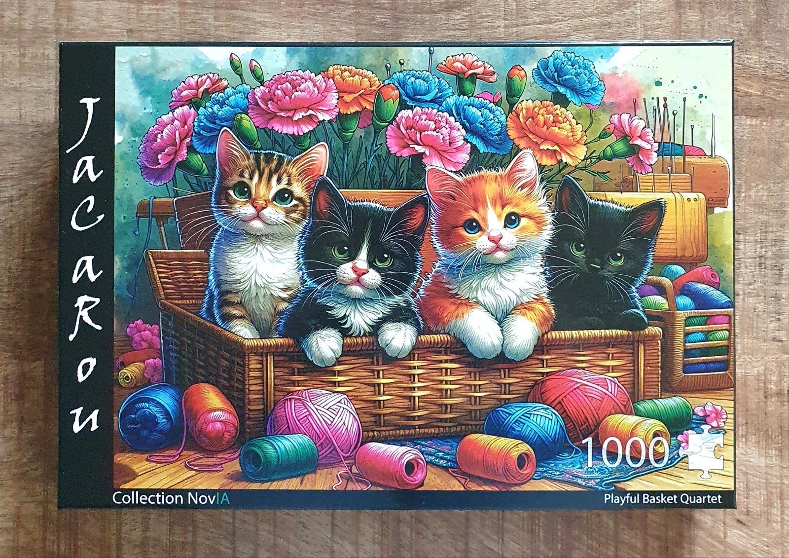 Jacarou legpuzzel "Payfull Basket" 1000 stukjes, Ophalen of Verzenden, 500 t/m 1500 stukjes, Zo goed als nieuw