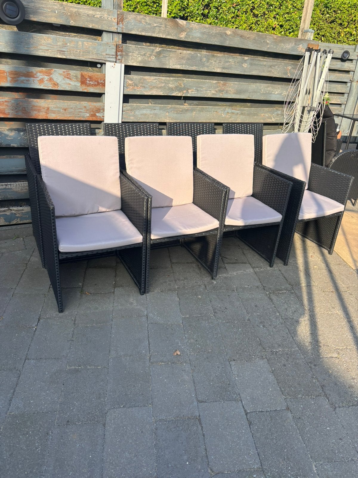 8 rotan stoelen met kussens, Ophalen, Rotan, Nieuw, 8 zitplaatsen