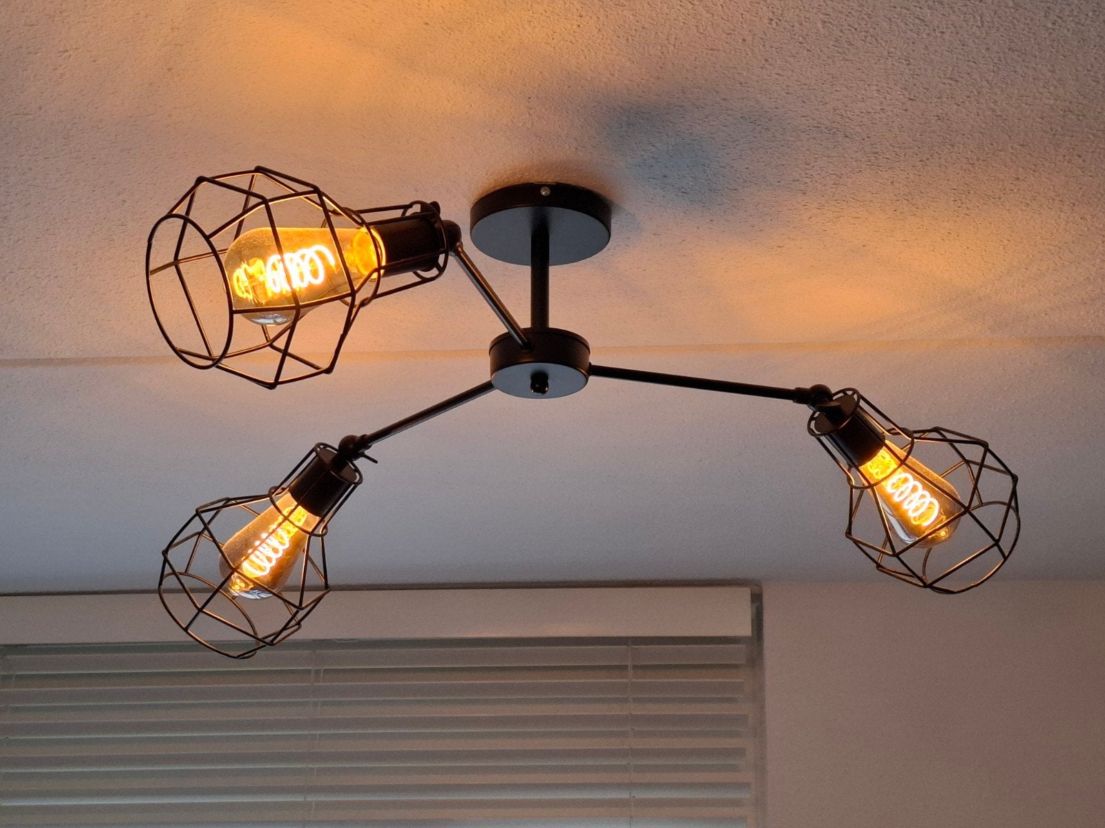 Plafondlamp met 3 fittingen, Ophalen, Zo goed als nieuw, Metaal