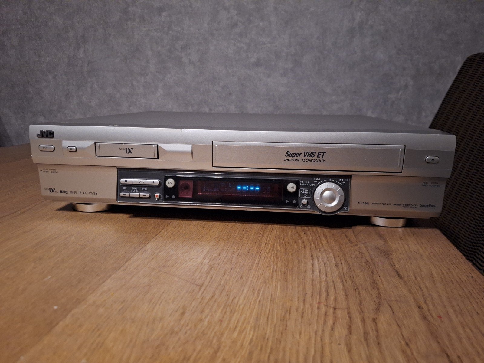 JVC HR-DVS3 MiniDV/S-VHS combi videorecorder, Ophalen of Verzenden, Gebruikt, VHS-speler of -recorder