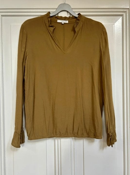 Yaya bruin-khaki-olijfgroene blouse maat 40, Kleding | Dames, Maat 38/40 (M), Bruin, Ophalen of Verzenden, Zo goed als nieuw