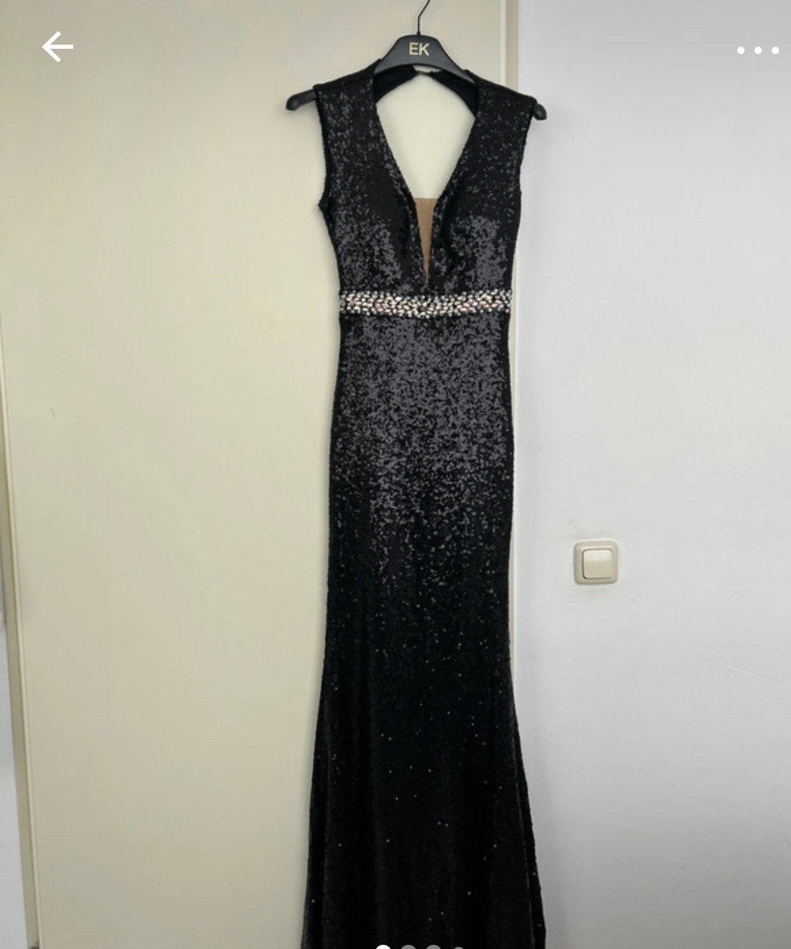 Zwarte Gala Avondjurk met Glitter Pailletten - Maat XS, Ophalen of Verzenden, Zo goed als nieuw, Maat 34 (XS) of kleiner, Zwart