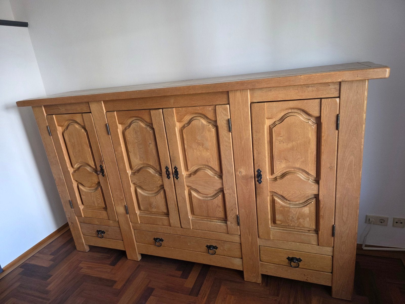 Massief eiken kast - vintage, antiek, landelijk, Ophalen