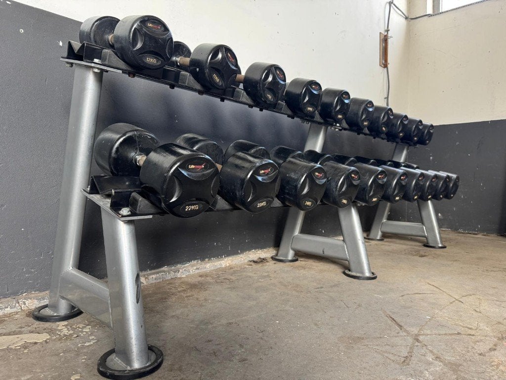 ️‍️ LifeMaxx Dumbbell Set 12 t/m 30 kg + Dumbbellrek, Dumbbell, Gebruikt, -, -