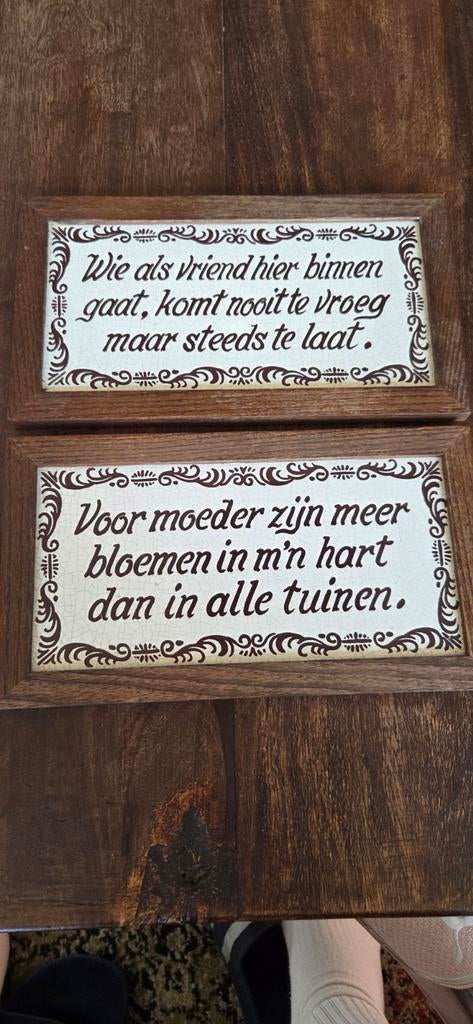 Holland Mosa tegeltjes met spreuken, Ophalen of Verzenden
