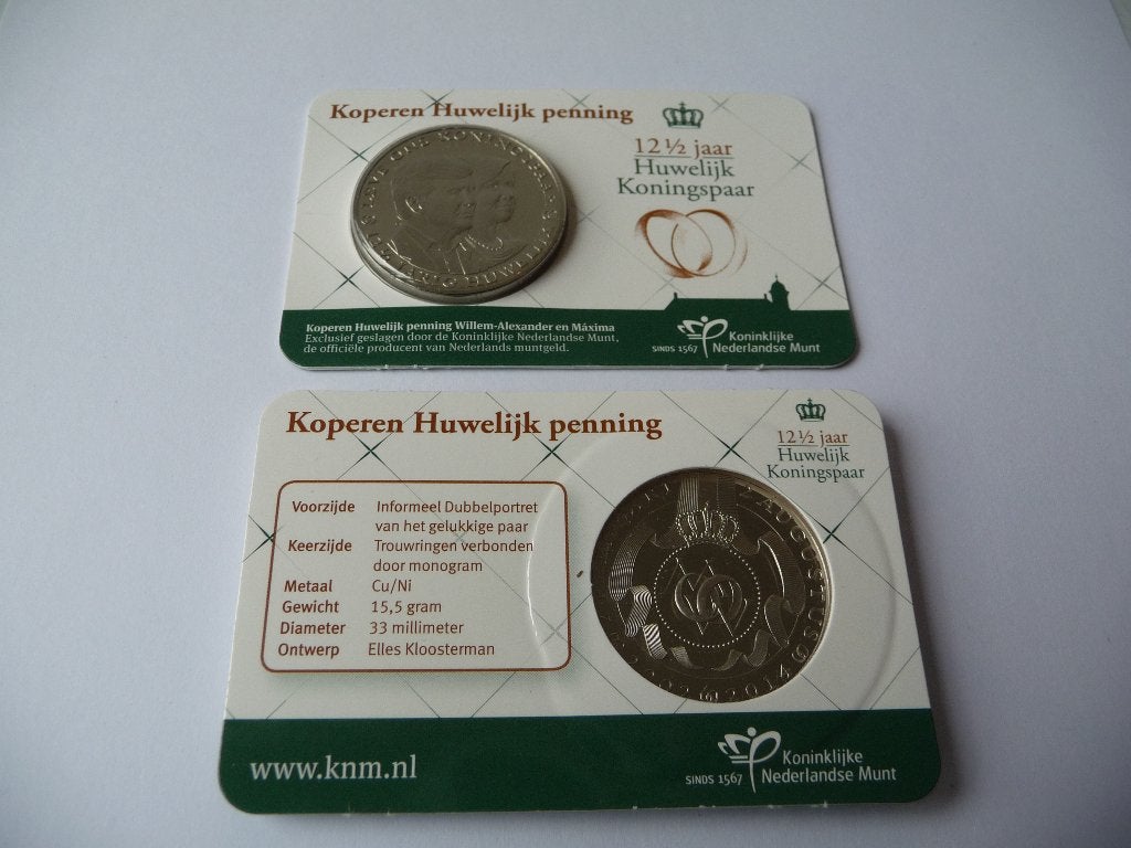 Koperen Huwelijk Penning 2014 in coincard, Postzegels en Munten, Verzenden, Overige materialen, Nederland
