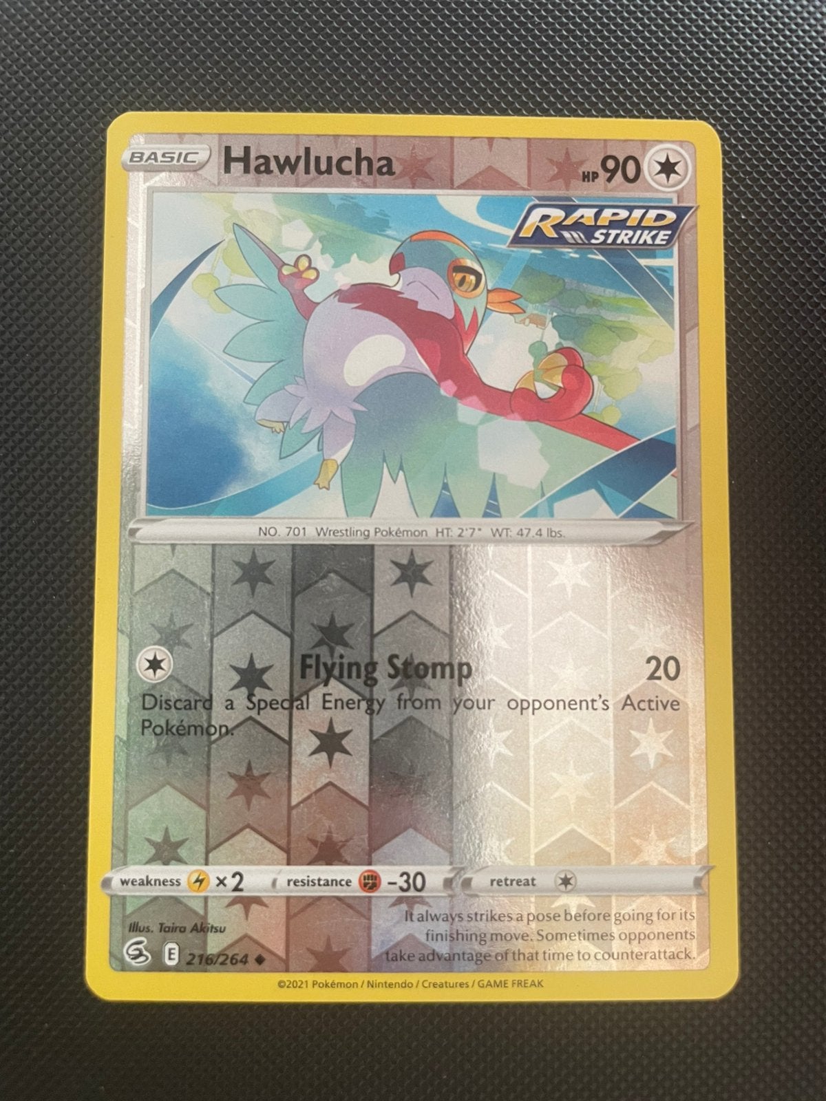 Hawlucha 216/264 Reverse Holo Fusion Strike, Verzenden, Zo goed als nieuw