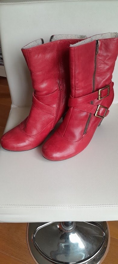 dames laarzen, Lage of Enkellaarzen, Ophalen of Verzenden, Gedragen, Rood