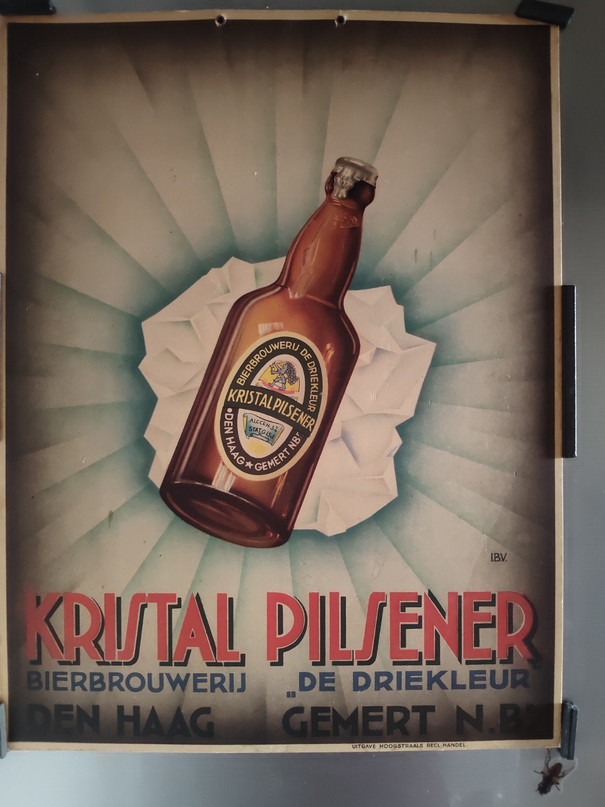 Kristal Pilsener reclame karton, Verzamelen, Ophalen of Verzenden, Gebruikt, Reclamebord