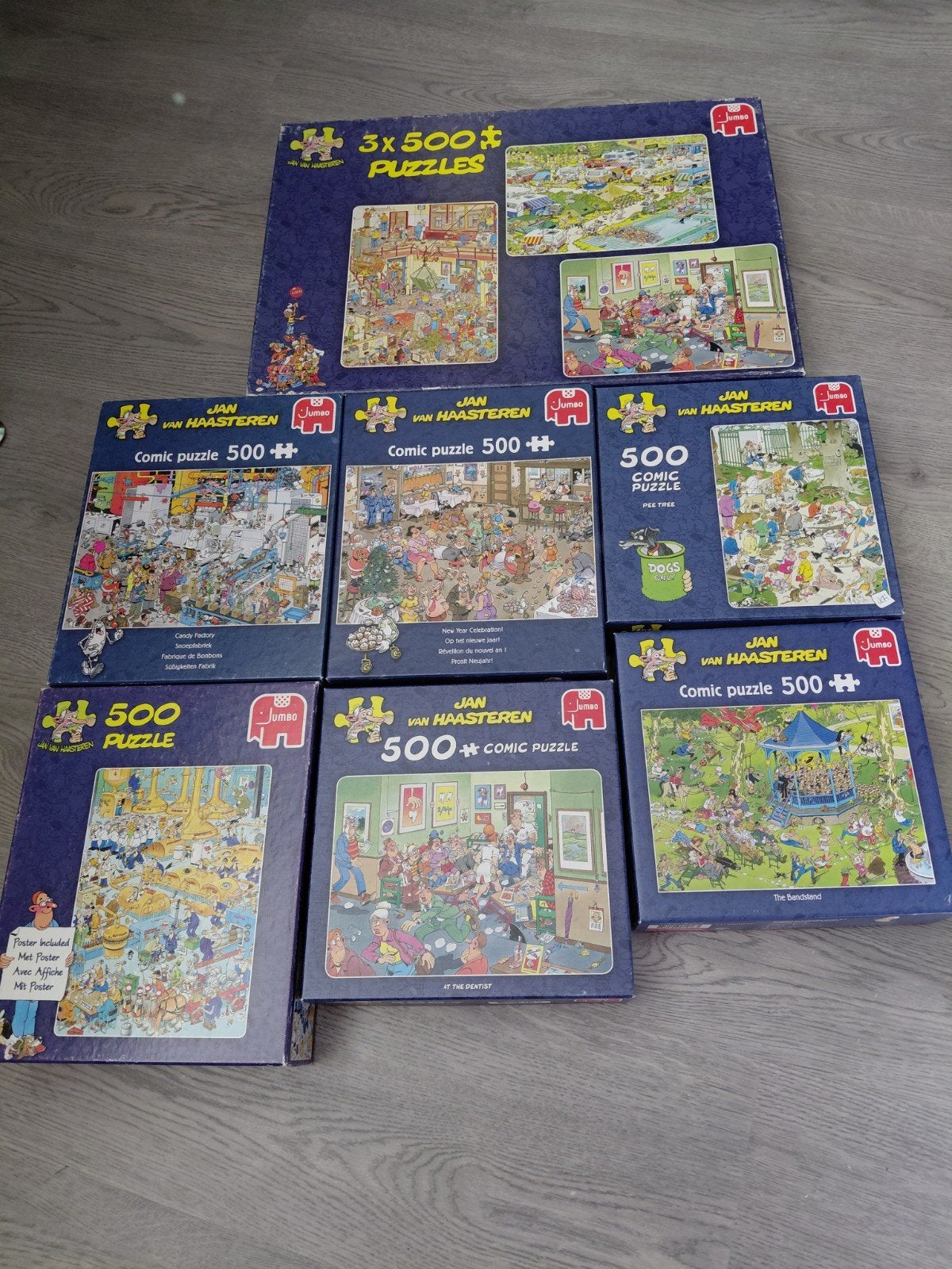 Jan van Haasteren puzzels 500 stukjes - diverse titels, Hobby en Vrije tijd, Ophalen, 500 t/m 1500 stukjes, Gebruikt, Legpuzzel