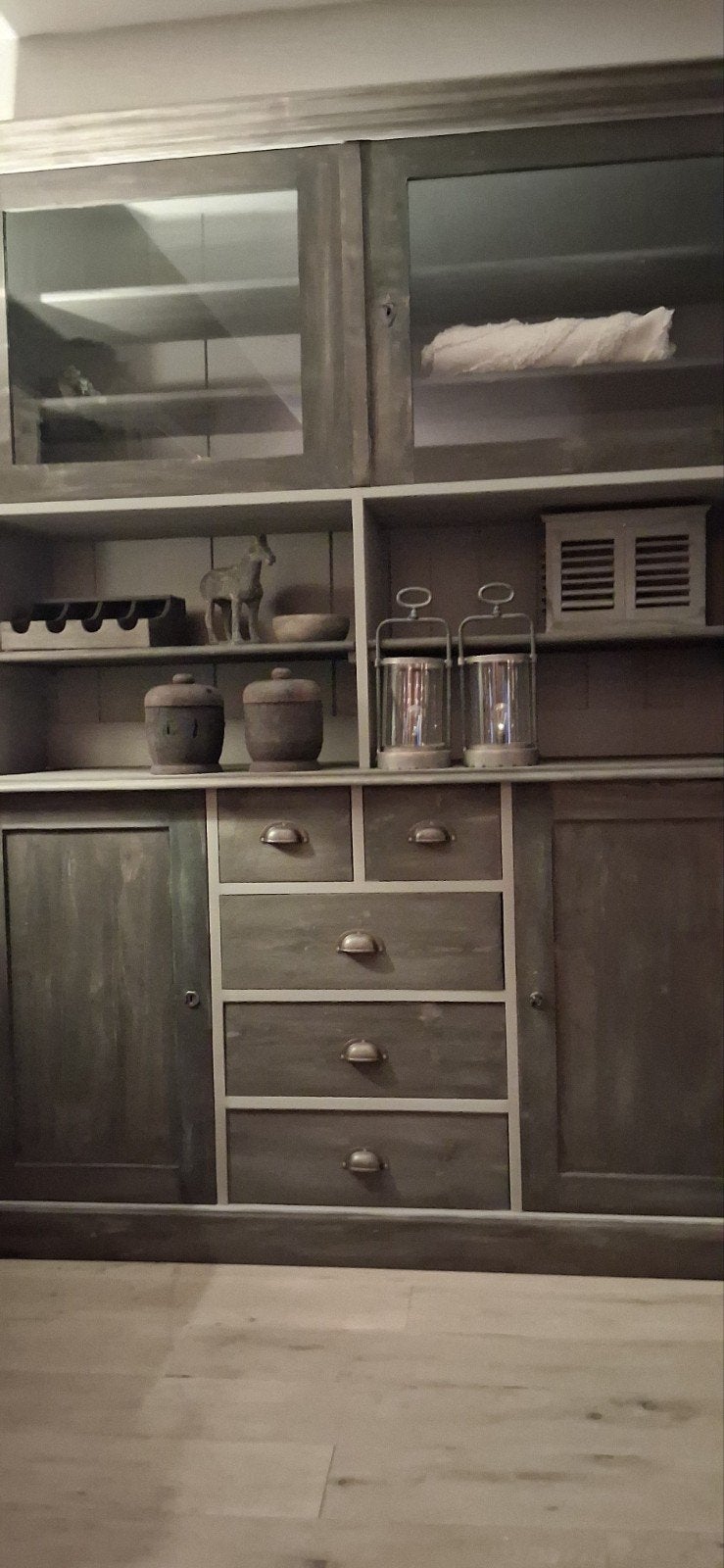 Prachtig massief houten buffetkast, Ophalen of Verzenden, Zo goed als nieuw, 25 tot 50 cm, 200 cm of meer