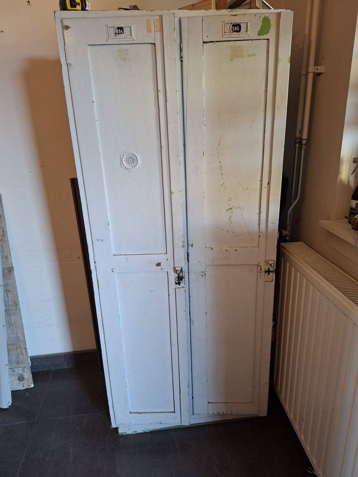 Set van 2 Vintage Houten Lockers - Authentiek en Charmant, Antiek en Kunst, Ophalen