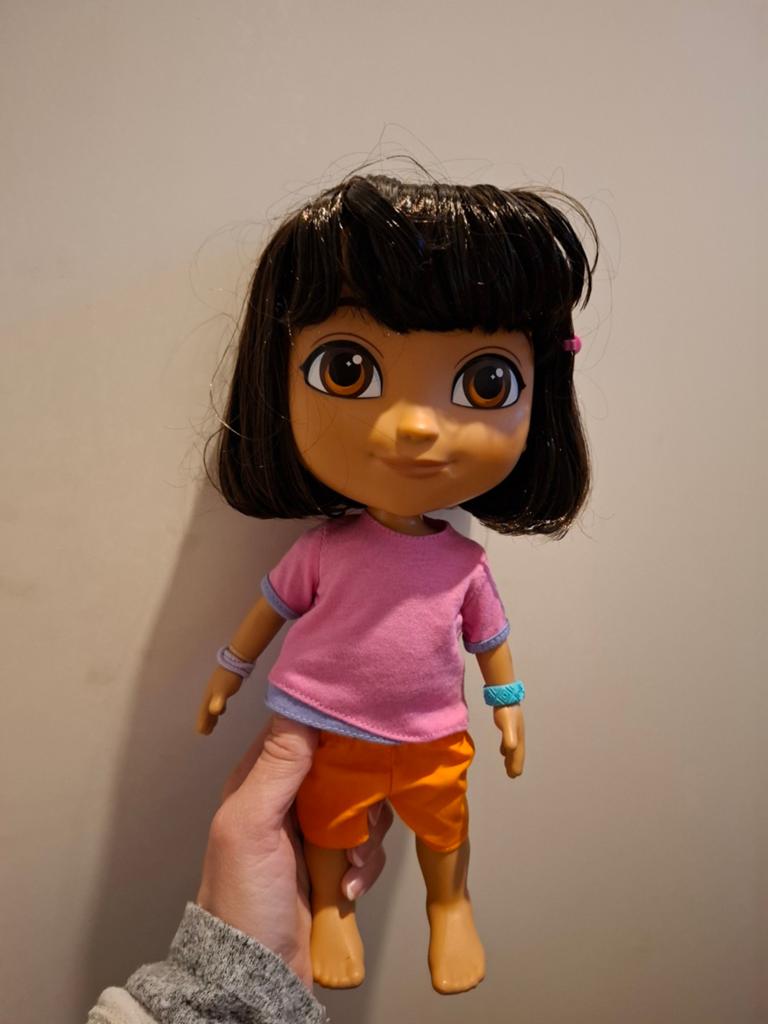 Dora pop met geluid, interactief (Frans/Nederlands), Ophalen of Verzenden, Gebruikt, Overige typen