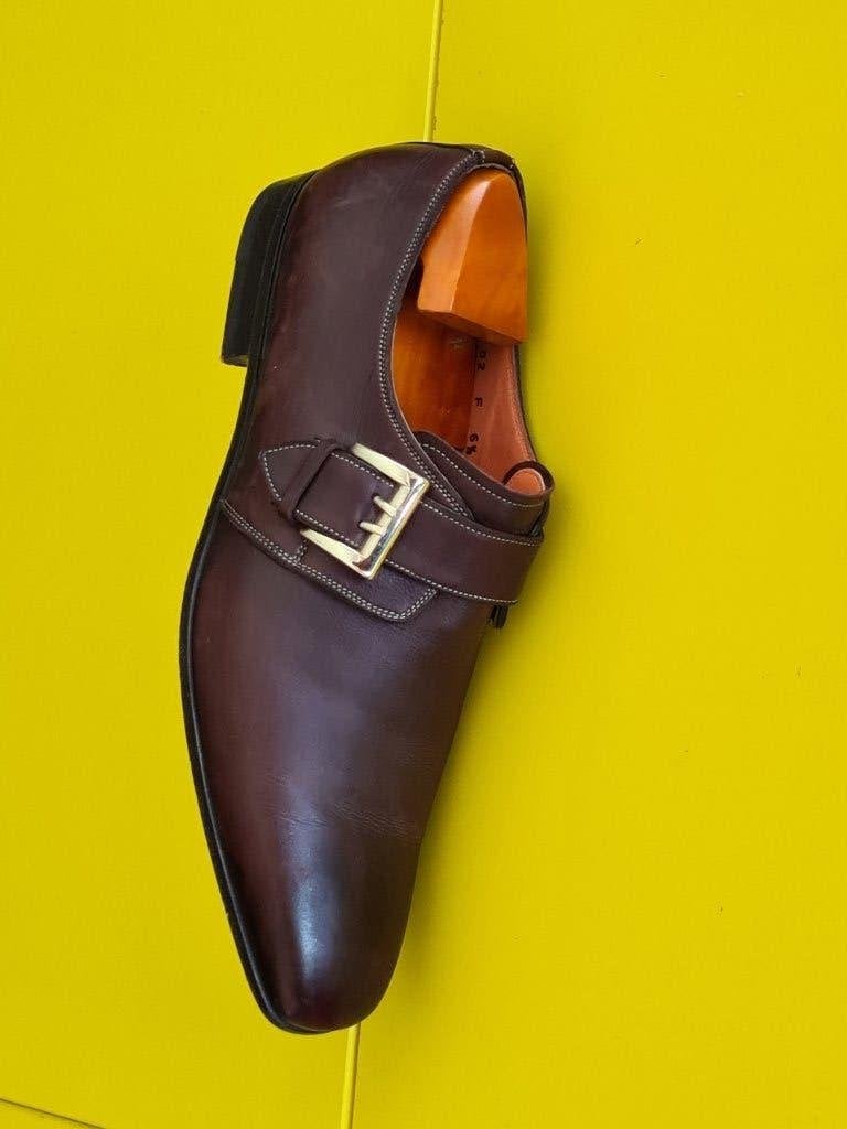 Prachtige Santoni gesp schoenen met bruine kleur 40/5, Kleding | Heren, Schoenen, Bruin, Verzenden, Santoni, Gespschoenen