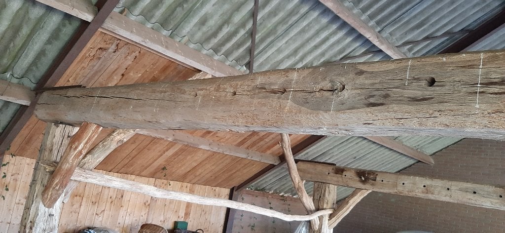 antieke eikenhouten balken, Tuin en Terras, Ophalen, Gebruikt, Hardhout, 250 cm of meer