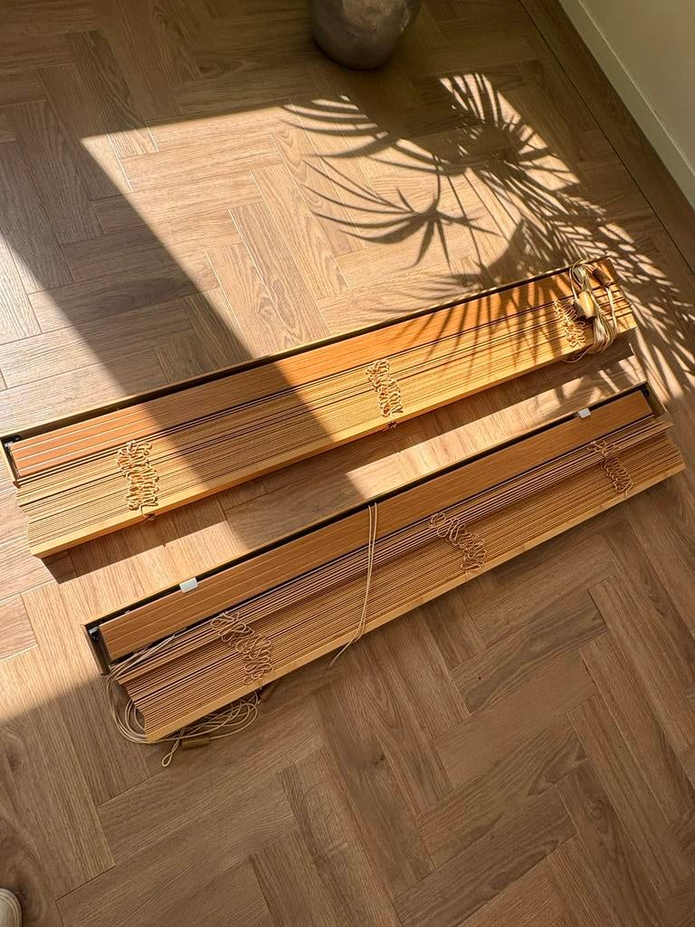 12x Bamboe Jaloezieën (Luxaflex) – Complete Set, Ophalen, Gebruikt