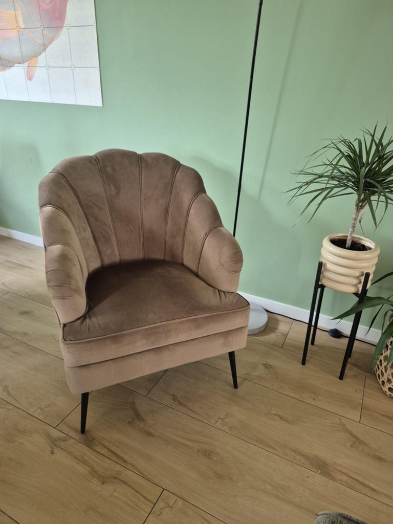 Dubbelman design schelp fauteuil, Huis en Inrichting, Fauteuils, Modern, Art Deco, Gebruikt, 75 tot 100 cm, Ophalen of Verzenden